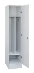 SLS - 43S šatní skříň dřevěná, 1-dveřová, háček, 1800 x 400 x 500, sokl, bílá