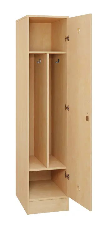 SLS - 43S šatní skříň dřevěná, 1-dveřová, háček, 1800 x 400 x 500, sokl, bříza irská