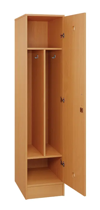 SLS - 43S šatní skříň dřevěná, 1-dveřová, háček, 1800 x 400 x 500, sokl, buk royal