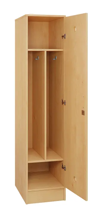 SLS - 43S šatní skříň dřevěná, 1-dveřová, háček, 1800 x 400 x 500, sokl, javor horský