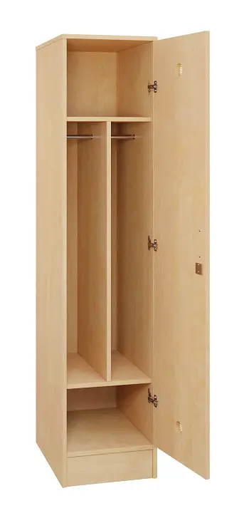 SLS - 43T šatní skříň dřevěná, 1-dveřová, šatní tyč, 1800 x 400 x 500, sokl, bříza irská