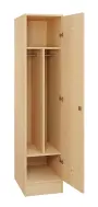 SLS - 43T šatní skříň dřevěná, 1-dveřová, šatní tyč, 1800 x 400 x 500, sokl, bříza irská