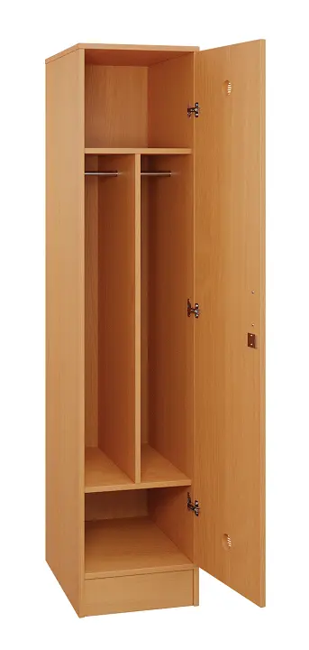 SLS - 43T šatní skříň dřevěná, 1-dveřová, šatní tyč, 1800 x 400 x 500, sokl, buk royal