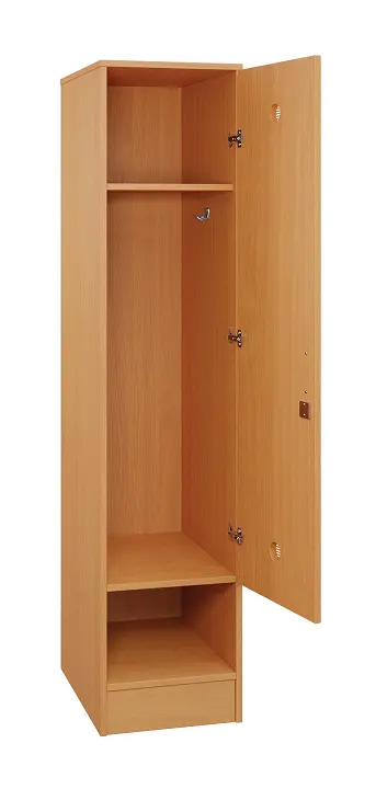SLS - 44S šatní skříň dřevěná, 1-dveřová, háček, 1800 x 400 x 500, sokl, buk royal