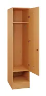 SLS - 44S šatní skříň dřevěná, 1-dveřová, háček, 1800 x 400 x 500, sokl, buk royal