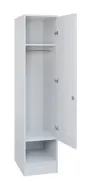 SLS - 44T šatní skříň dřevěná, 1-dveřová, šatní tyč, 1800 x 400 x 500, sokl, bílá