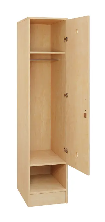 SLS - 44T šatní skříň dřevěná, 1-dveřová, šatní tyč, 1800 x 400 x 500, sokl, bříza irská