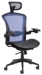 TITAN židle kancelářská, MESH černá, opěrák MESH modrá