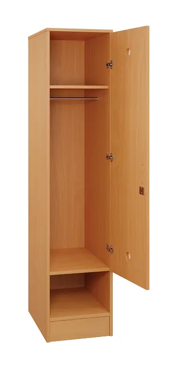 SLS - 44T šatní skříň dřevěná, 1-dveřová, šatní tyč, 1800 x 400 x 500, sokl, buk royal