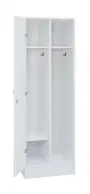 SLS - 61S šatní skříň dřevěná, 1-dveřová, háček, 1800 x 600 x 500, sokl, bílá