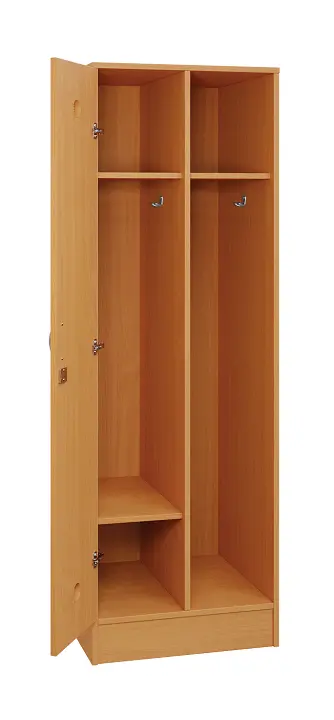 SLS - 61S šatní skříň dřevěná, 1-dveřová, háček, 1800 x 600 x 500, sokl, buk royal