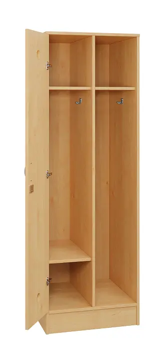 SLS - 61S šatní skříň dřevěná, 1-dveřová, háček, 1800 x 600 x 500, sokl, javor horský