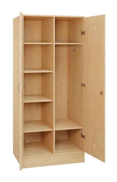 SLS - 81S šatní skříň dřevěná, 2-dveřová, háček, police, 1800 x 800 x 500, sokl, bříza irská