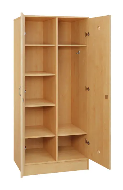 SLS - 81S šatní skříň dřevěná, 2-dveřová, háček, police, 1800 x 800 x 500, sokl, javor horský