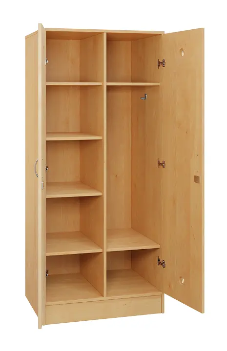 SLS - 81S šatní skříň dřevěná, 2-dveřová, háček, police, 1800 x 800 x 500, sokl, javor horský