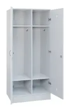 SLS - 82S šatní skříň dřevěná, 2-dveřová, háček, 1800 x 800 x 500, sokl, bílá