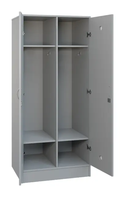 SLS - 82S šatní skříň dřevěná, 2-dveřová, háček, 1800 x 800 x 500, sokl, šedá