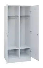 SLS - 82T šatní skříň dřevěná, 2-dveřová, šatní tyč, 1800 x 800 x 500, sokl, bílá