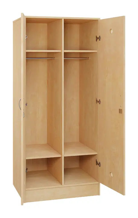 SLS - 82T šatní skříň dřevěná, 2-dveřová, šatní tyč, 1800 x 800 x 500, sokl, bříza irská