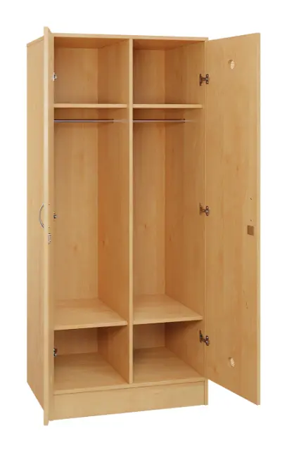 SLS - 82T šatní skříň dřevěná, 2-dveřová, šatní tyč, 1800 x 800 x 500, sokl, javor horský