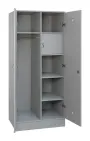 SLS - 83T šatní skříň dřevěná, 2-dveřová, šatní tyč, police, trezor, 1800 x 800 x 500, sokl, šedá