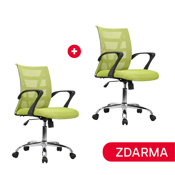 JUPITER židle kancelářská, látka MESH zelená, 1+1