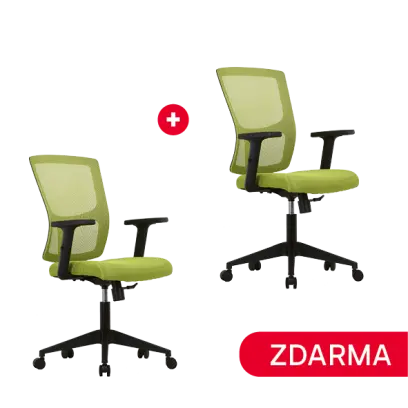 VALERIO židle kancelářská, látka zelená, 1+1
