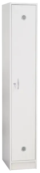 SSL - 180 - 30 šatní skříň dřevěná, 1-dveřová, háček, 1800 x 300 x 500, sokl, bílá