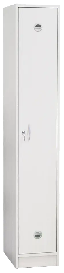 SSL - 180 - 30 šatní skříň dřevěná, 1-dveřová, háček, 1800 x 300 x 500, sokl, bílá