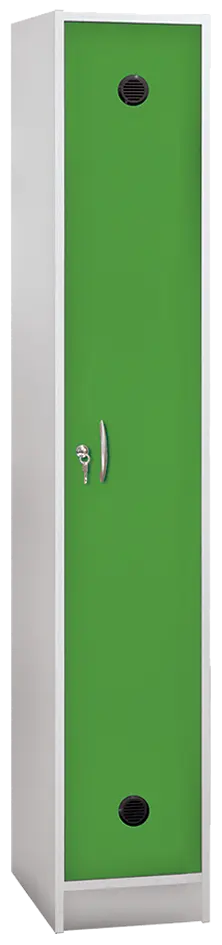 SSL - 180 - 30 šatní skříň dřevěná, 1-dveřová, háček, 1800 x 300 x 500, sokl, korpus bílá/dveře jarní zeleň