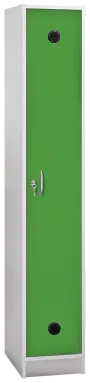 SSL - 180 - 30 šatní skříň dřevěná, 1-dveřová, háček, 1800 x 300 x 500, sokl, korpus bílá/dveře jarní zeleň