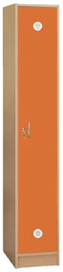 SSL - 180 - 30 šatní skříň dřevěná, 1-dveřová, háček, 1800 x 300 x 500, sokl, korpus buk royal/dveře pomeranč