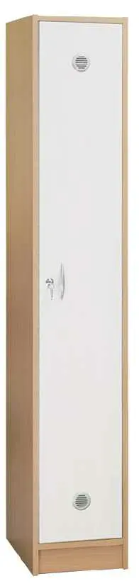 SSL - 180 - 40 šatní skříň dřevěná, 1-dveřová, háček, 1800 x 400 x 500, sokl, korpus buk royal/dveře bílá