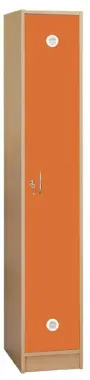 SSL - 180 - 40 šatní skříň dřevěná, 1-dveřová, háček, 1800 x 400 x 500, sokl, korpus buk royal/dveře pomeranč