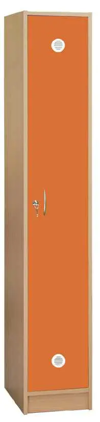 SSL - 180 - 40 šatní skříň dřevěná, 1-dveřová, háček, 1800 x 400 x 500, sokl, korpus buk royal/dveře pomeranč