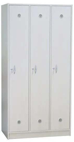 SSL - 180 - 90 šatní skříň dřevěná, 3-dveřová, háček, 1800 x 900 x 500, sokl, šedá