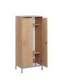SSR - 140 - 60 šatní skříň dřevěná, 2-dveřová, háček, 1400 x 600 x 400, kovové nohy s roštem, dub bardolino