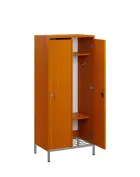 SSR - 140 - 60 šatní skříň dřevěná, 2-dveřová, háček, 1400 x 600 x 400, kovové nohy s roštem, třešeň