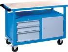 ROBUS 201 stůl dílenský, pojízdný, šedo/modrý