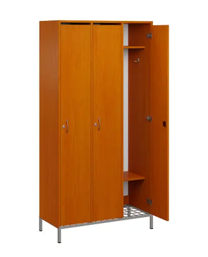 SSR - 180 - 90 šatní skříň dřevěná, 3-dveřová, háček, 1800 x 900 x 400, kovové nohy s roštem, třešeň šumavská