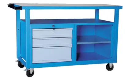 ROBUS 204 stůl dílenský, pojízdný, šedo/modrý