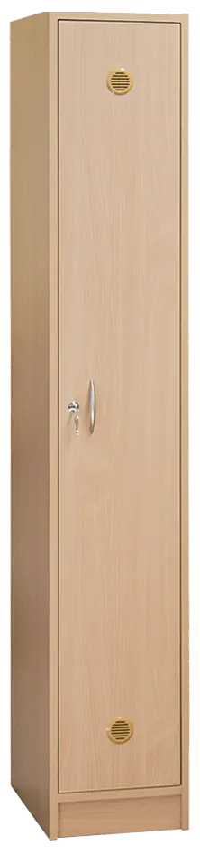 STL - 180 - 30 šatní skříň dřevěná, 1-dveřová, šatní tyč, 1800 x 300 x 500, sokl, buk royal