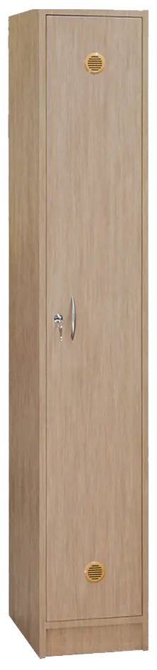 STL - 180 - 30 šatní skříň dřevěná, 1-dveřová, šatní tyč, 1800 x 300 x 500, sokl, dub bardolino