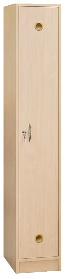 STL - 180 - 30 šatní skříň dřevěná, 1-dveřová, šatní tyč, 1800 x 300 x 500, sokl, javor horský