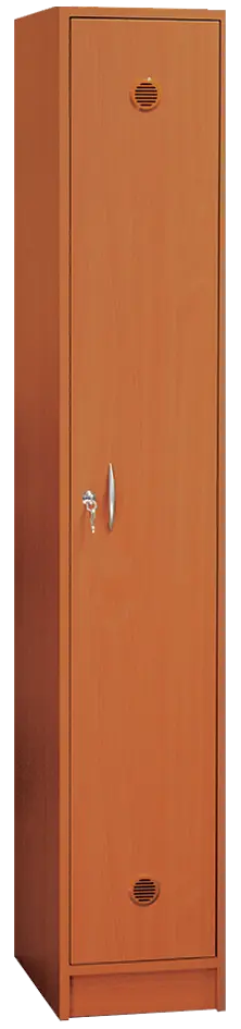 STL - 180 - 30 šatní skříň dřevěná, 1-dveřová, šatní tyč, 1800 x 300 x 500, sokl, třešeň šumavská