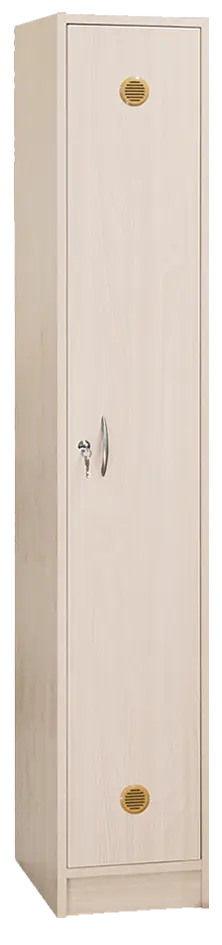 STL - 180 - 40 šatní skříň dřevěná, 1-dveřová, šatní tyč, 1800 x 400 x 500, sokl, bříza irská