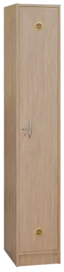 STL - 180 - 40 šatní skříň dřevěná, 1-dveřová, šatní tyč, 1800 x 400 x 500, sokl, dub bardolino