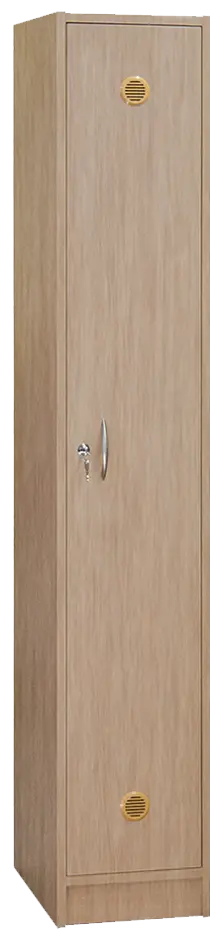 STL - 180 - 40 šatní skříň dřevěná, 1-dveřová, šatní tyč, 1800 x 400 x 500, sokl, dub bardolino