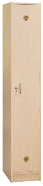 STL - 180 - 40 šatní skříň dřevěná, 1-dveřová, šatní tyč, 1800 x 400 x 500, sokl, javor horský