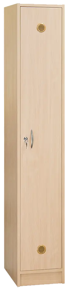 STL - 180 - 40 šatní skříň dřevěná, 1-dveřová, šatní tyč, 1800 x 400 x 500, sokl, javor horský